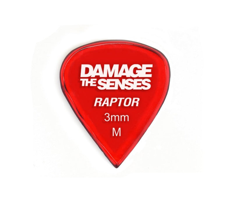 Acrylic Pick - Raptor 3mm (Trans Red) Damage The Senses