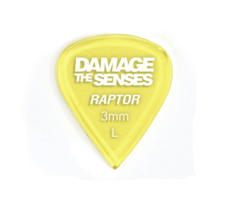 Acrylic Pick - Raptor 3mm (Trans Yellow) Damage The Senses