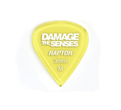 Acrylic Pick - Raptor 3mm (Trans Yellow) Damage The Senses