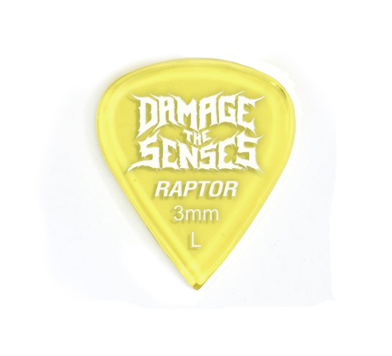 Acrylic Pick - Raptor 3mm (Trans Yellow) Damage The Senses