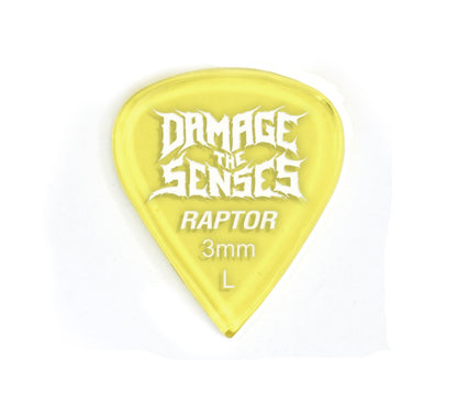 Acrylic Pick - Raptor 3mm (Trans Yellow) Damage The Senses