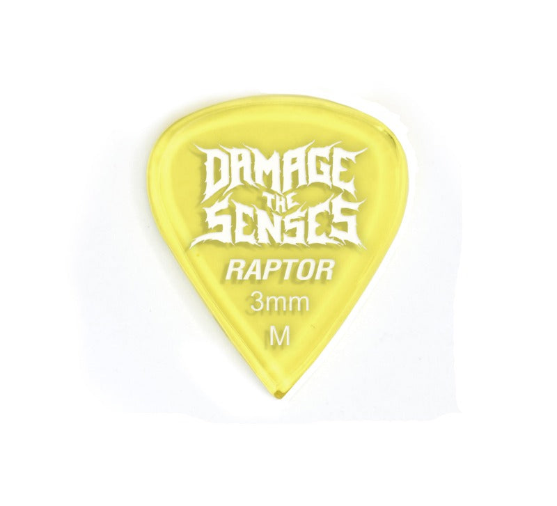 Acrylic Pick - Raptor 3mm (Trans Yellow) Damage The Senses