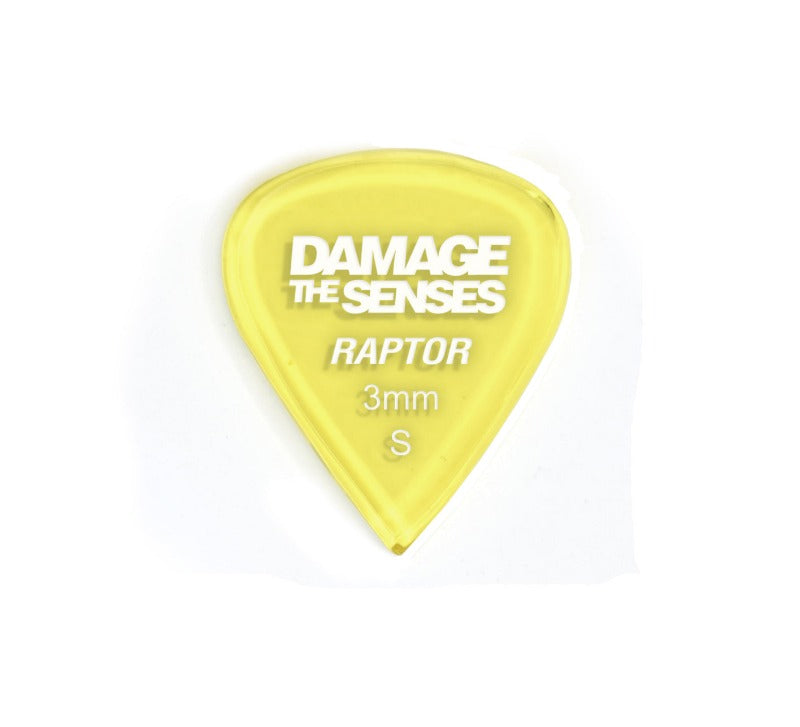 Acrylic Pick - Raptor 3mm (Trans Yellow) Damage The Senses