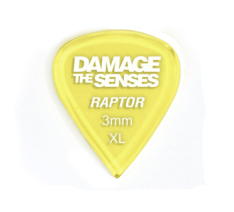 Acrylic Pick - Raptor 3mm (Trans Yellow) Damage The Senses