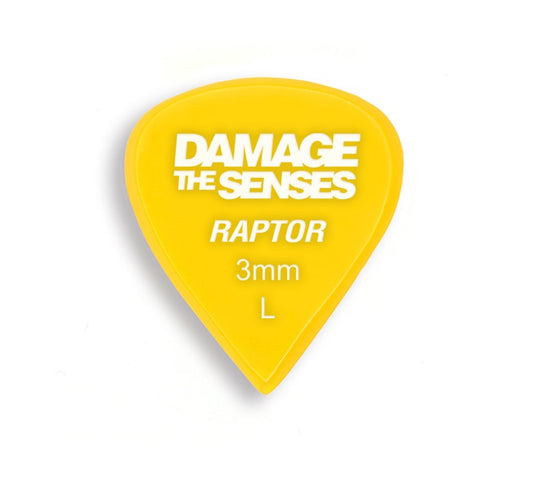 Acrylic Pick - Raptor 3mm (Yellow) Damage The Senses