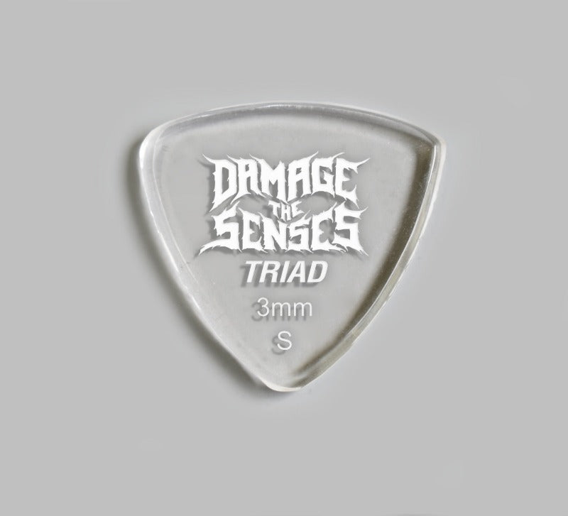 Acrylic Pick - Triad 3mm (Clear) Damage The Senses