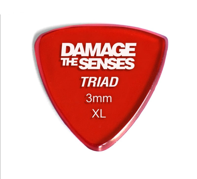 Acrylic Pick - Triad 3mm (Trans Red) Damage The Senses