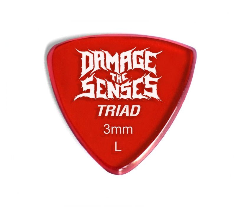 Acrylic Pick - Triad 3mm (Trans Red) Damage The Senses