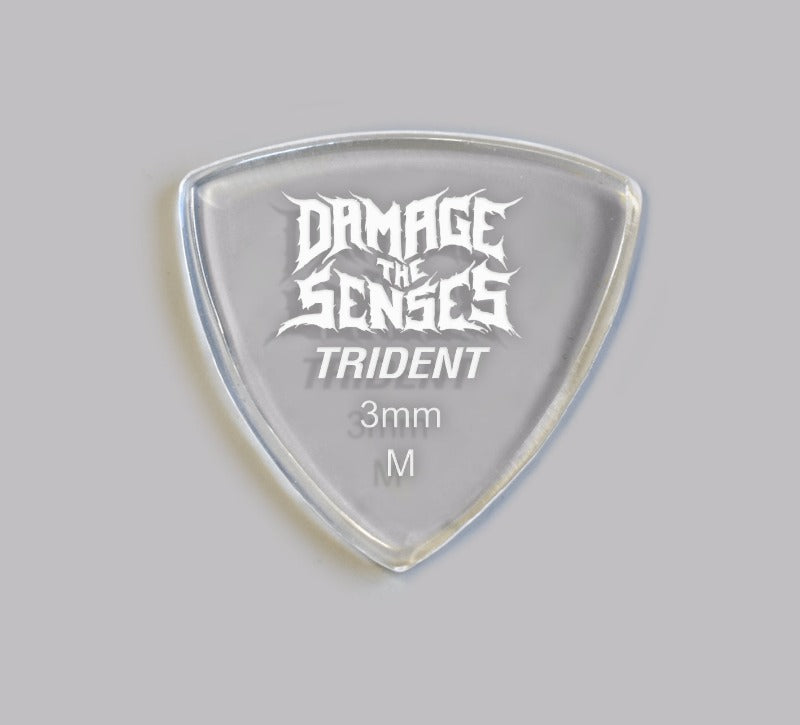 Acrylic Pick - Trident 3mm (Clear) Damage The Senses