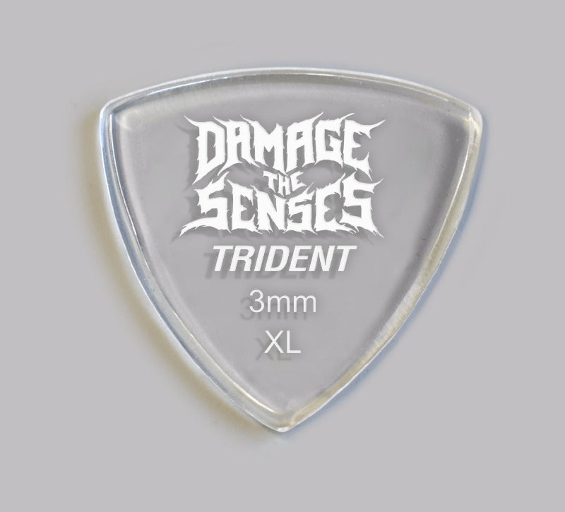 Acrylic Pick - Trident 3mm (Clear) Damage The Senses