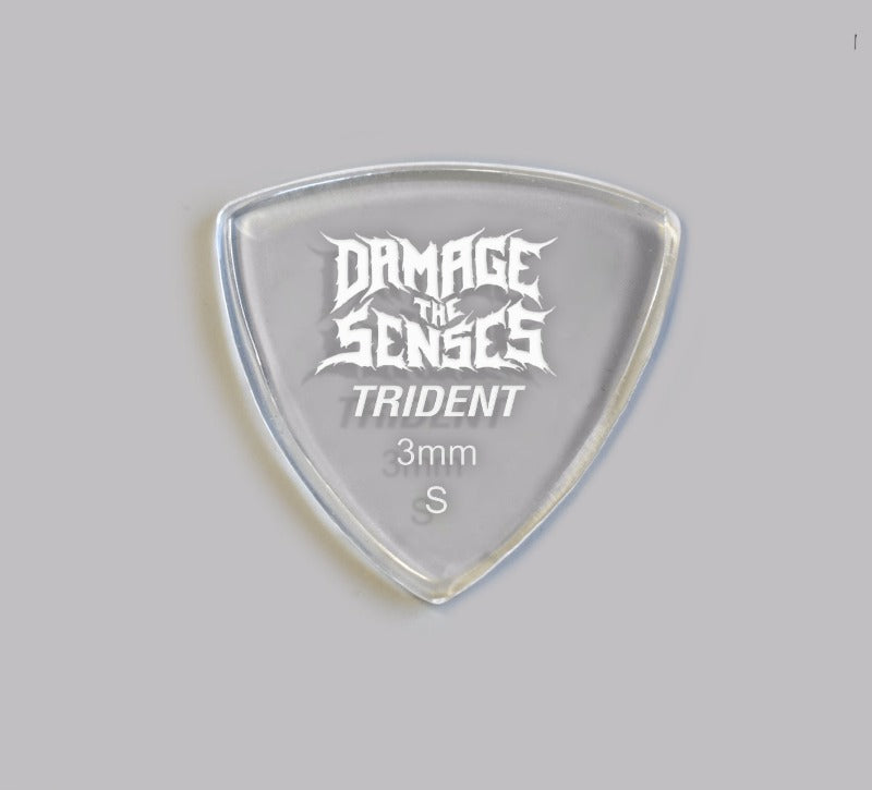 Acrylic Pick - Trident 3mm (Clear) Damage The Senses