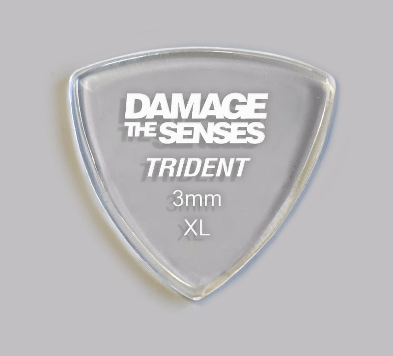 Acrylic Pick - Trident 3mm (Clear) Damage The Senses