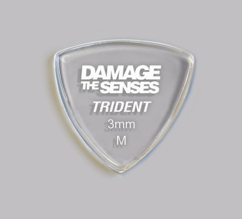 Acrylic Pick - Trident 3mm (Clear) Damage The Senses