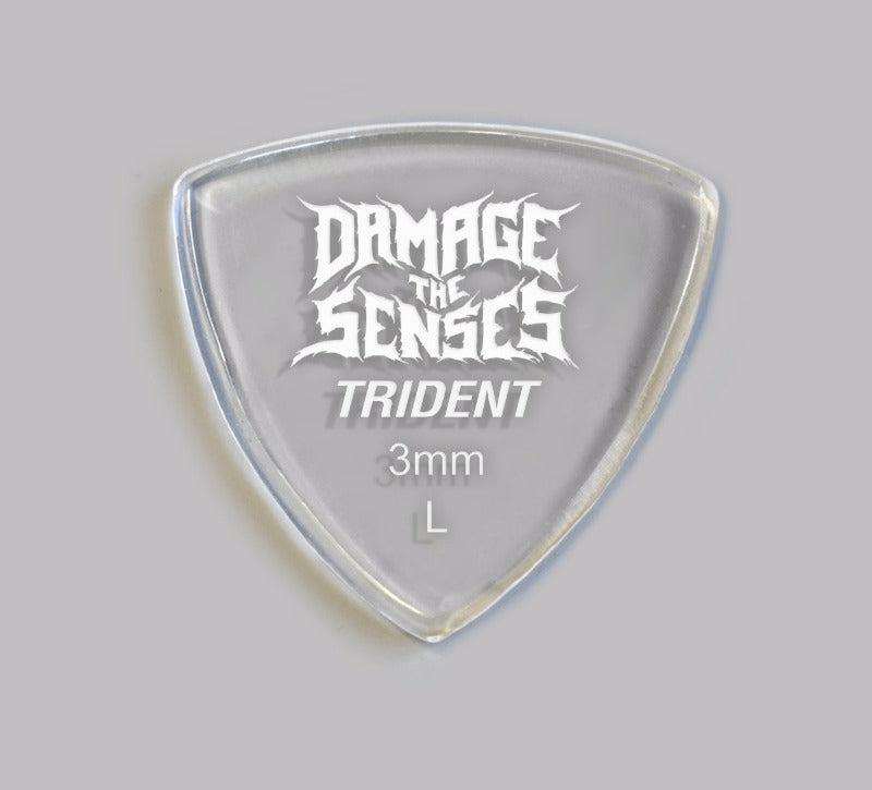 Acrylic Pick - Trident 3mm (Clear) Damage The Senses