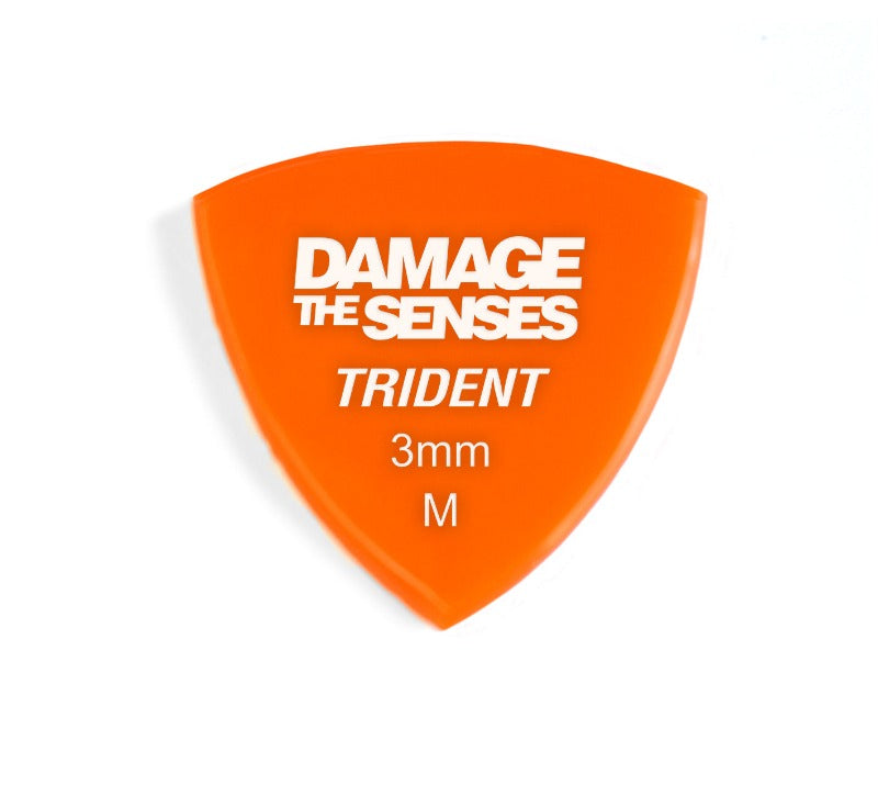 Acrylic Pick - Trident 3mm (Orange) Damage The Senses