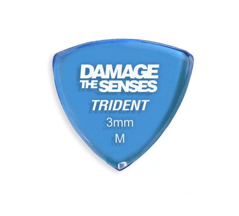 Acrylic Pick - Trident 3mm (Trans Blue) Damage The Senses