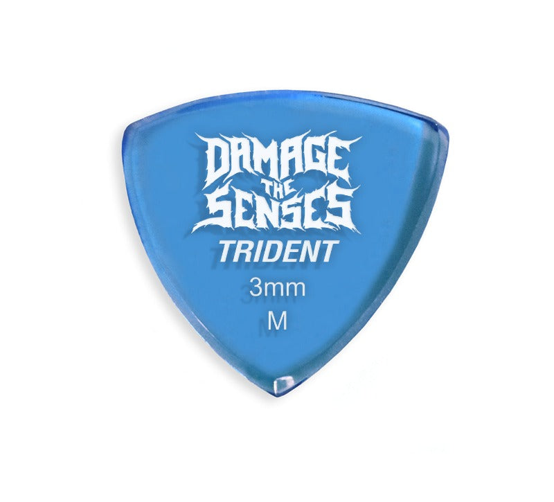 Acrylic Pick - Trident 3mm (Trans Blue) Damage The Senses