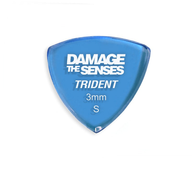 Acrylic Pick - Trident 3mm (Trans Blue) Damage The Senses