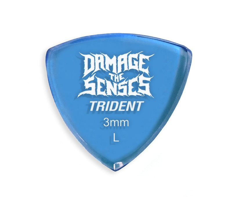 Acrylic Pick - Trident 3mm (Trans Blue) Damage The Senses