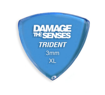 Acrylic Pick - Trident 3mm (Trans Blue) Damage The Senses