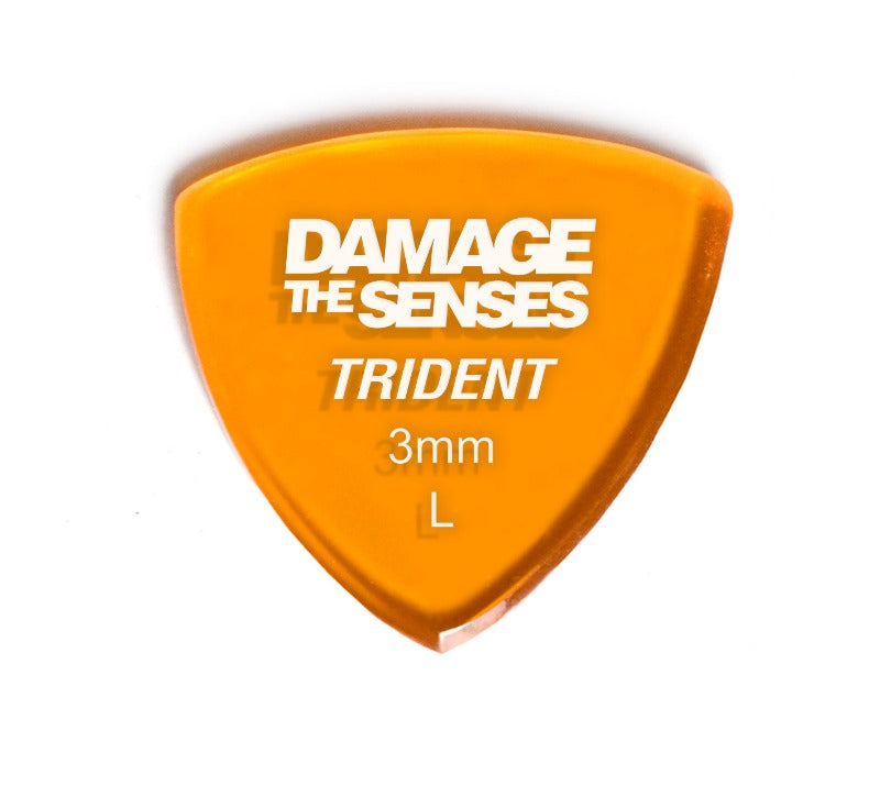 Acrylic Pick - Trident 3mm (Trans Orange) Damage The Senses