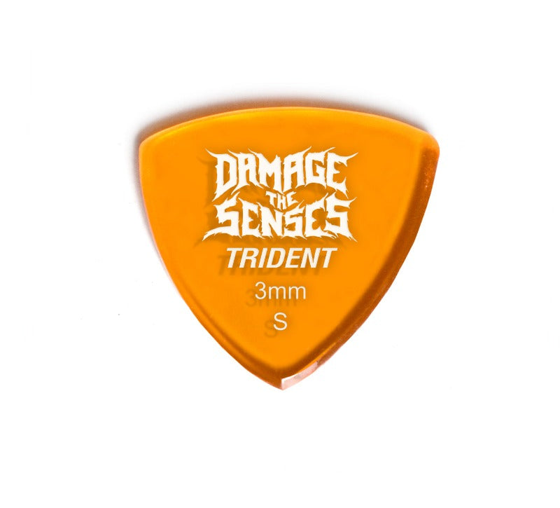 Acrylic Pick - Trident 3mm (Trans Orange) Damage The Senses