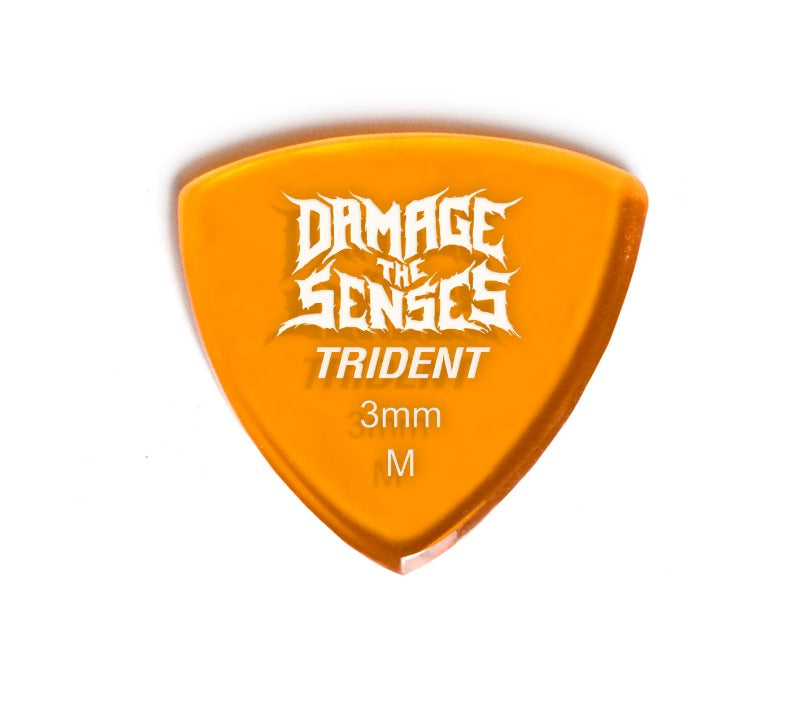 Acrylic Pick - Trident 3mm (Trans Orange) Damage The Senses