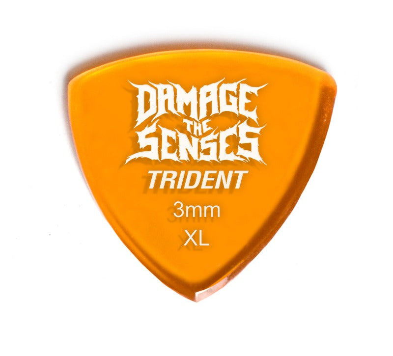 Acrylic Pick - Trident 3mm (Trans Orange) Damage The Senses