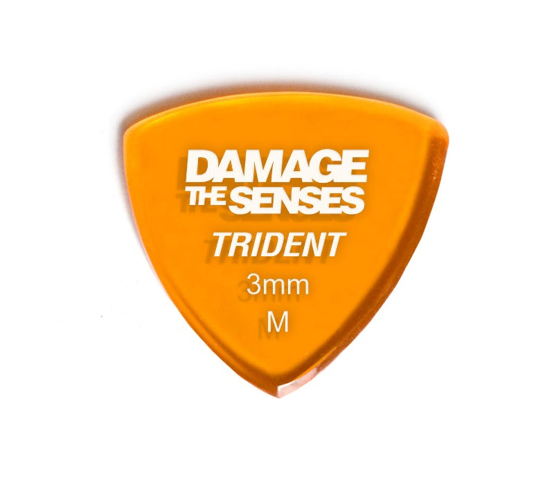 Acrylic Pick - Trident 3mm (Trans Orange) Damage The Senses