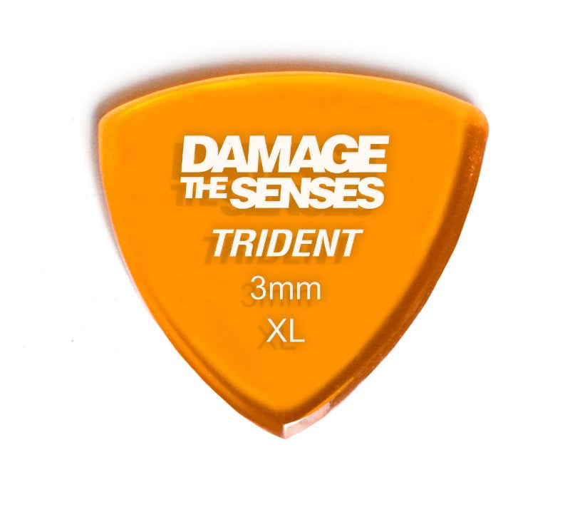 Acrylic Pick - Trident 3mm (Trans Orange) Damage The Senses