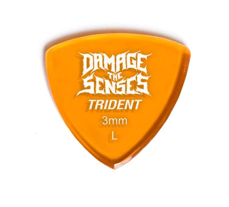 Acrylic Pick - Trident 3mm (Trans Orange) Damage The Senses