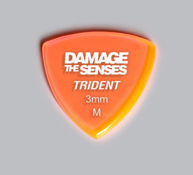 Acrylic Pick - Trident 3mm (Trans Pink) Damage The Senses