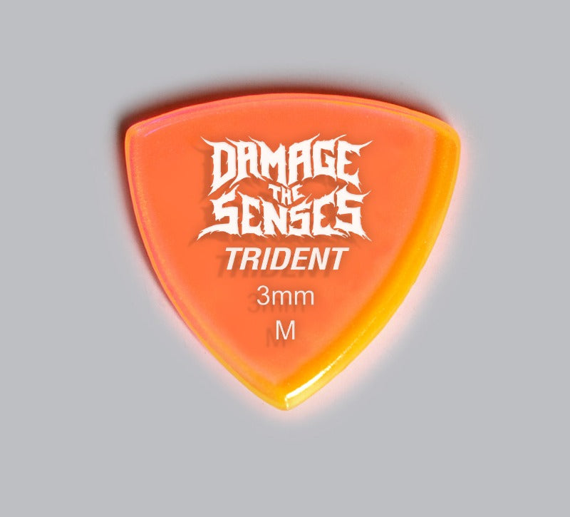 Acrylic Pick - Trident 3mm (Trans Pink) Damage The Senses