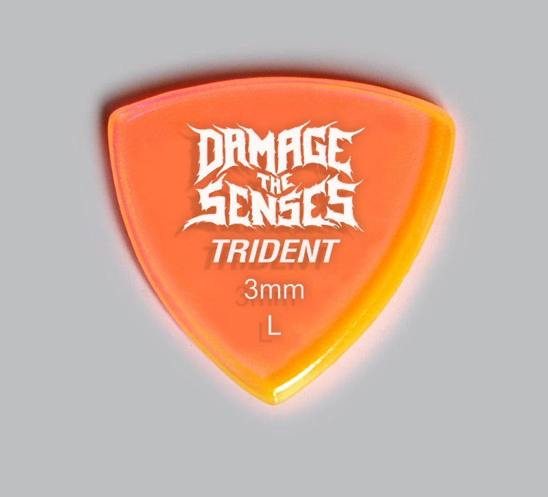 Acrylic Pick - Trident 3mm (Trans Pink) Damage The Senses