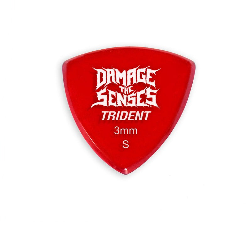 Acrylic Pick - Trident 3mm (Trans Red) Damage The Senses