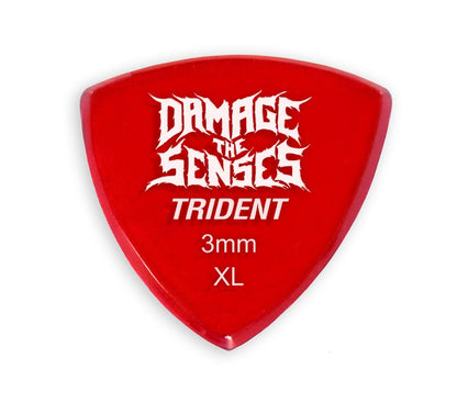 Acrylic Pick - Trident 3mm (Trans Red) Damage The Senses