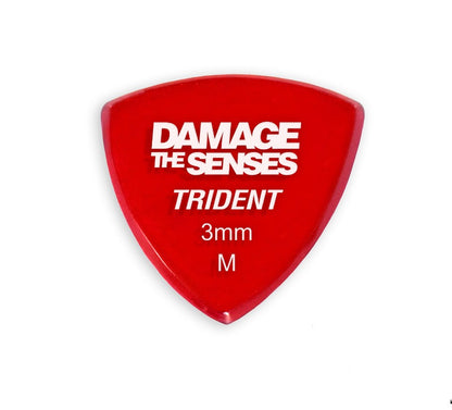 Acrylic Pick - Trident 3mm (Trans Red) Damage The Senses