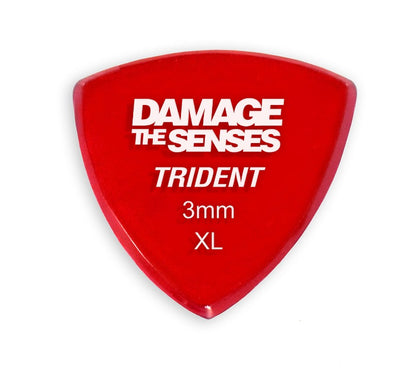 Acrylic Pick - Trident 3mm (Trans Red) Damage The Senses