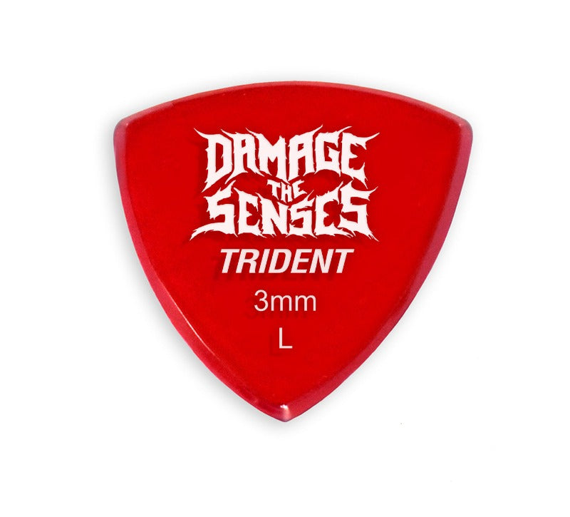 Acrylic Pick - Trident 3mm (Trans Red) Damage The Senses