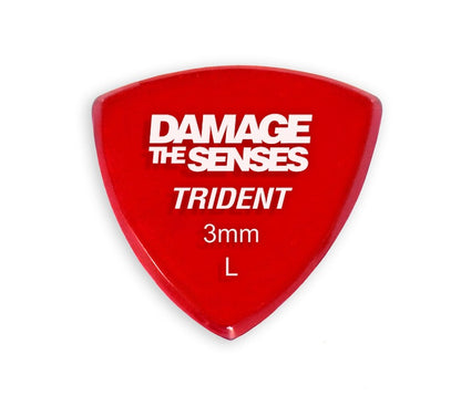 Acrylic Pick - Trident 3mm (Trans Red) Damage The Senses