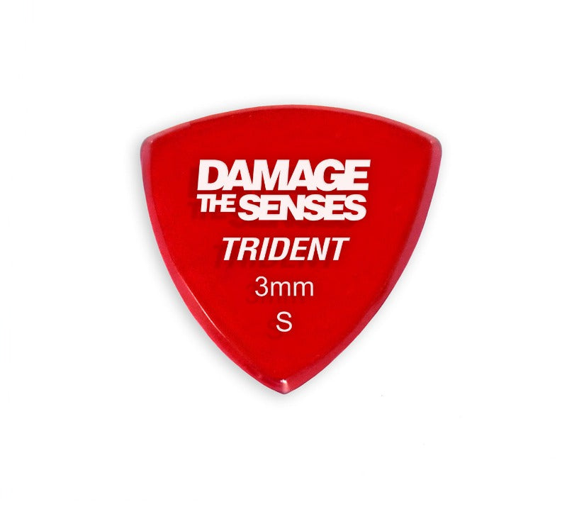 Acrylic Pick - Trident 3mm (Trans Red) Damage The Senses