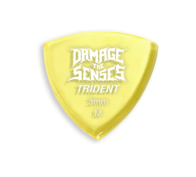 Acrylic Pick - Trident 3mm (Trans Yellow) Damage The Senses