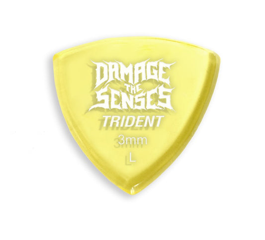 Acrylic Pick - Trident 3mm (Trans Yellow) Damage The Senses