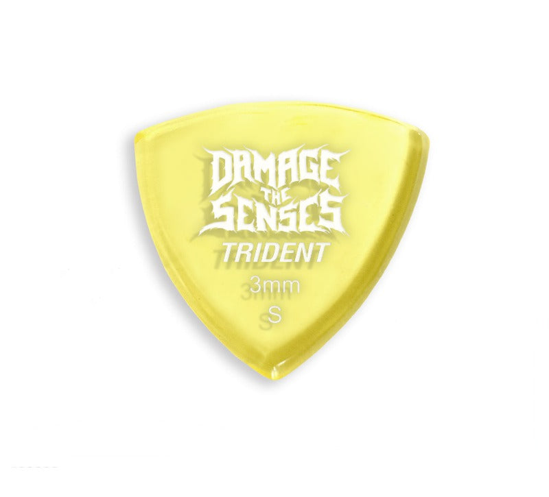 Acrylic Pick - Trident 3mm (Trans Yellow) Damage The Senses