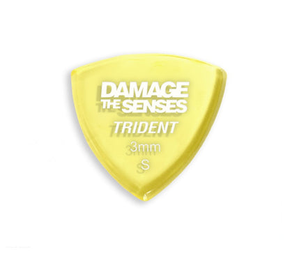 Acrylic Pick - Trident 3mm (Trans Yellow) Damage The Senses