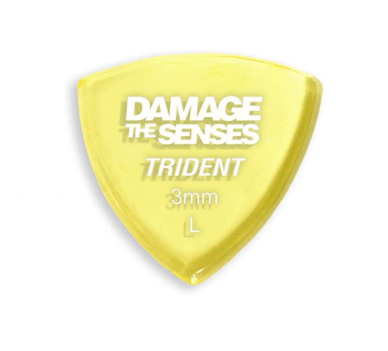 Acrylic Pick - Trident 3mm (Trans Yellow) Damage The Senses