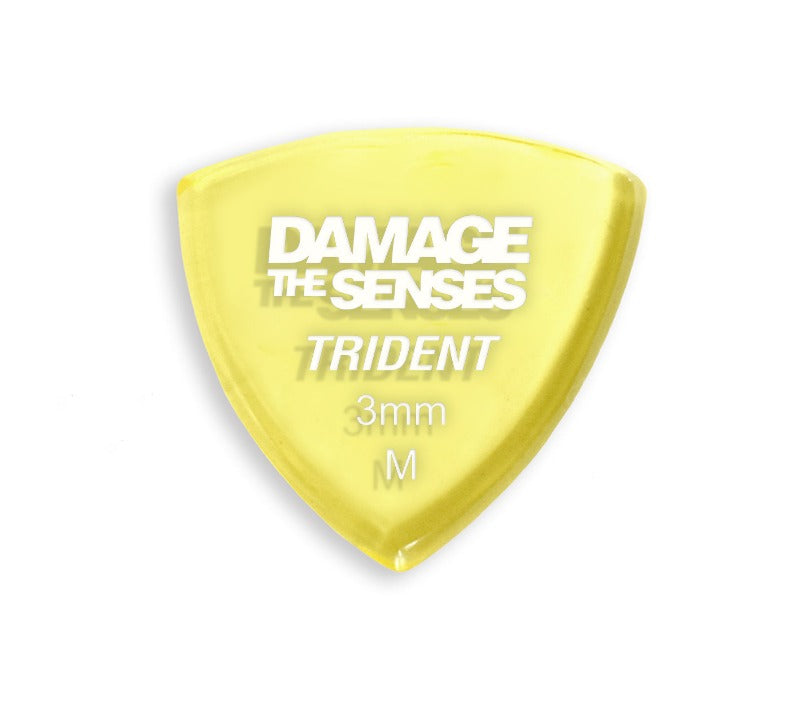 Acrylic Pick - Trident 3mm (Trans Yellow) Damage The Senses