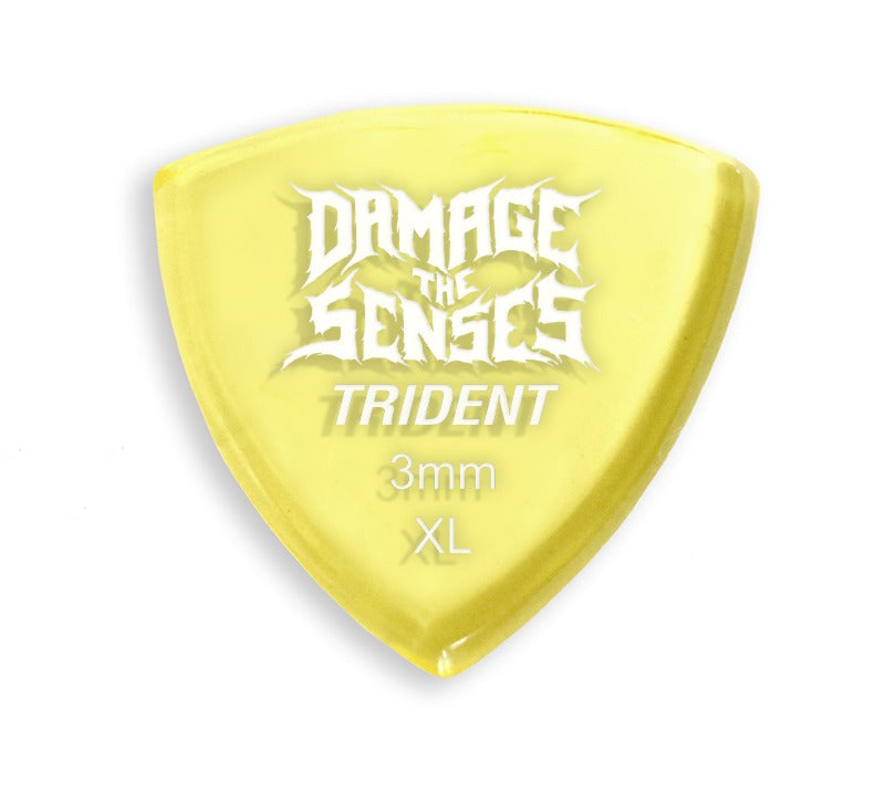 Acrylic Pick - Trident 3mm (Trans Yellow) Damage The Senses