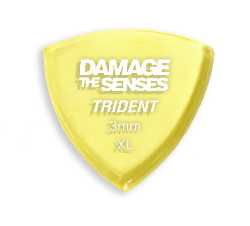 Acrylic Pick - Trident 3mm (Trans Yellow) Damage The Senses