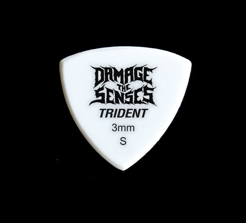 Acrylic Pick - Trident 3mm (White) Damage The Senses